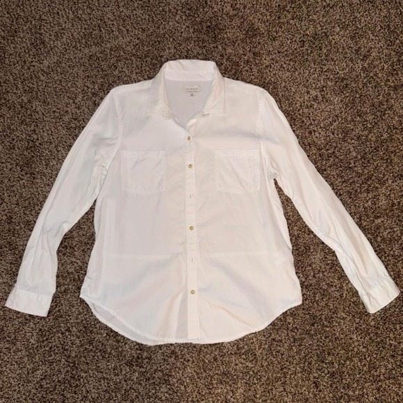 Tops - White Lucky Brand button up lyocell shirt size L